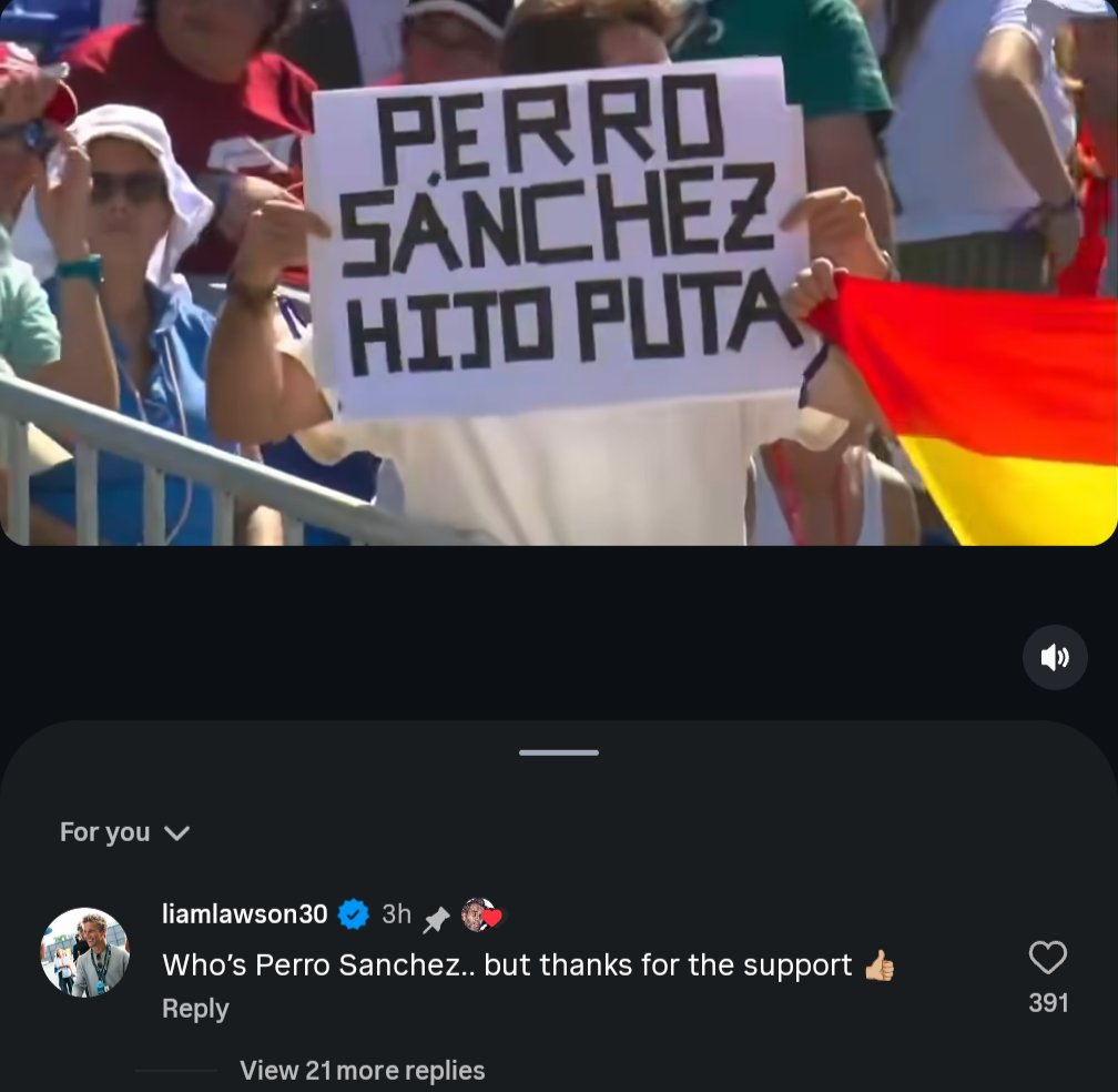 F1BigData's tweet photo. Liam Lawson asking who "Perro Sánchez" is has to be the most random interaction I've seen in years https://t.co/0tcMCFKRbK