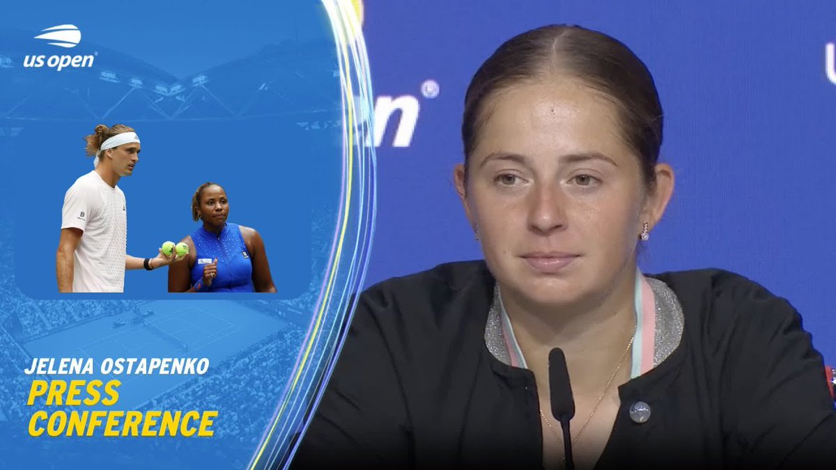 ostaplosion's tweet photo. Jelena Ostapenko about Zverev @usopen: "I don't care. He actually asked me to play mixed but my vacation was more important. I saw he found a partner with no class, no education – just like him." https://t.co/rhJTWL7Yy7