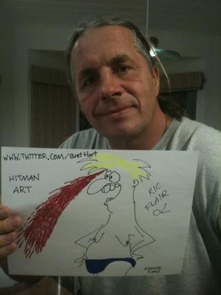 allan_cheapshot's tweet photo. Bret Hart draws Ric Flair. https://t.co/GvAJJ0hMx5