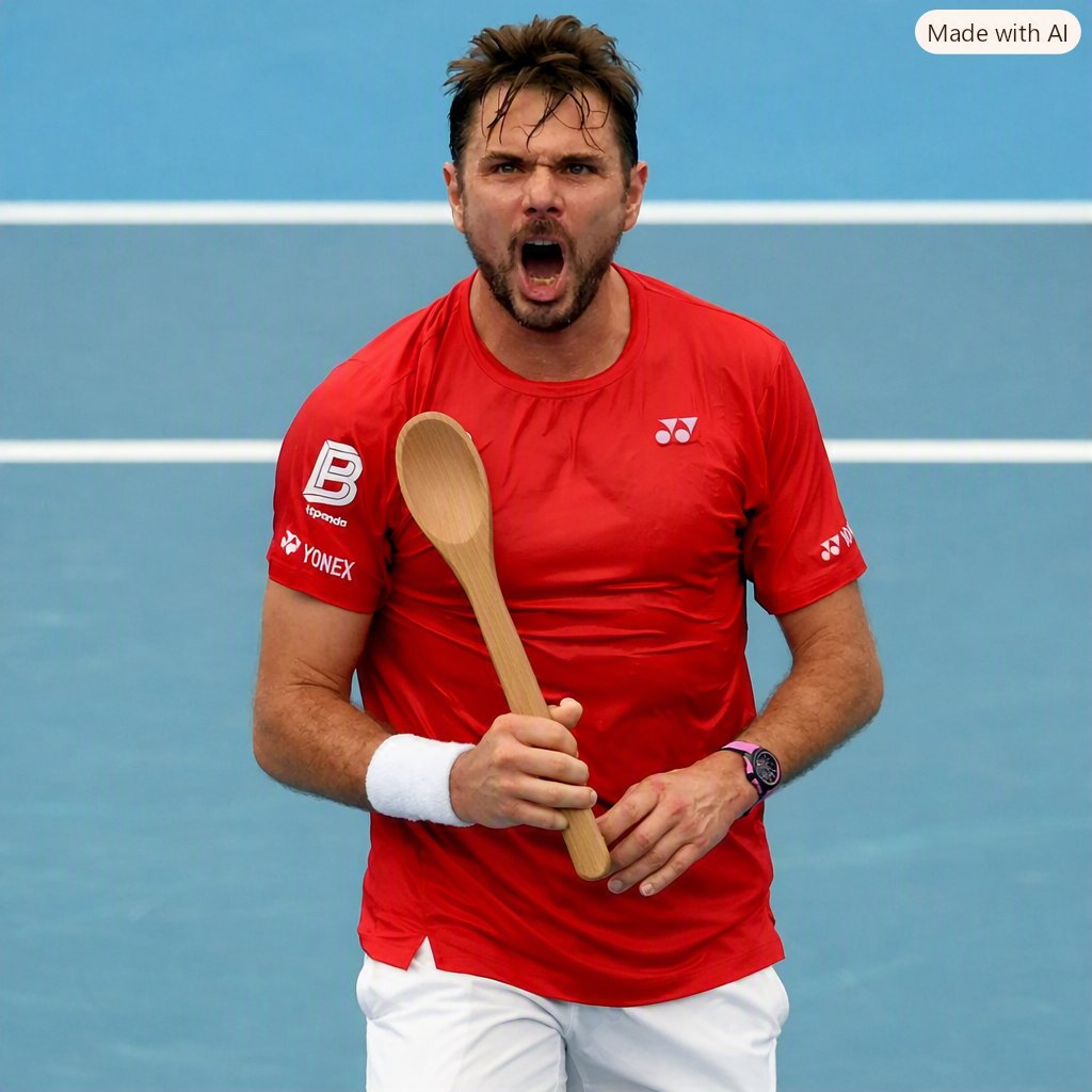 DemCae's tweet photo. US Open 2026 Men's Wooden Spoon went to Stan Wawrinka

who lost to Berrettini
who lost to Navone
who lost to Etcheverry
who lost to Michelsen
who lost to Tiafoe
who lost to Shelton
who lost to Zverev https://t.co/BUzzIxwgX1