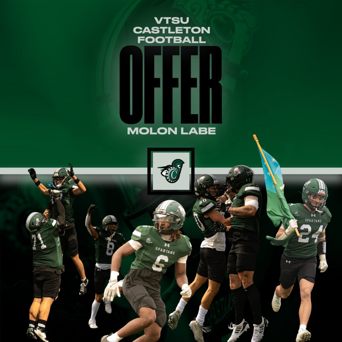 TravisBarlow_6's tweet photo. After an amazing call with Coach Carls, I am blessed to receive my first offer from VTSU Castleton! Thank you to @Coach_Higs @Lukas_C8 @Coach_Tolar! @hamill_coach @DolphinDan @WVRHSFootball @CastletonFB https://t.co/5yYvWJWGiL