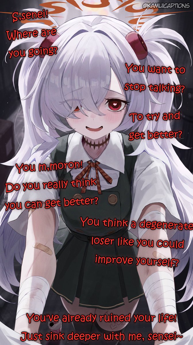Kamuicaption's tweet photo. stop trying to be better. loser. give in and be a bad person! https://t.co/Nh0ZIs93Z2