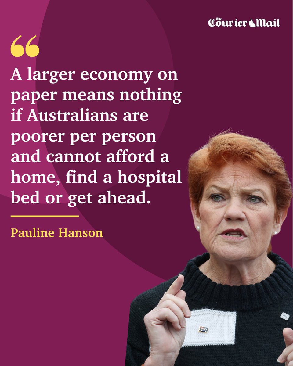 couriermail's tweet photo. Pauline Hanson has hit back at critics who claim One Nation's policy to drastically slash visas and international student numbers will tank Australia's economy.

Full story: https://t.co/dXEoKMg94J https://t.co/gIdFeLCiFD