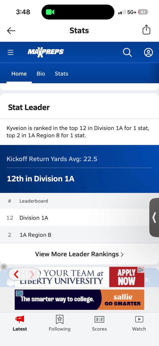 _lilspeedyy's tweet photo. Stats division and district in tackles and kickoff returns @CoachZackGoodFB @KirbySmartUGA https://t.co/aaheWeQNJG