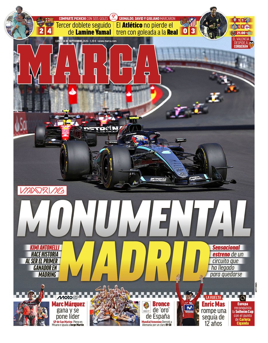 marca's tweet photo. #LaPortada 🗞️ 'Monumental Madrid' https://t.co/2CRjp0dXJe