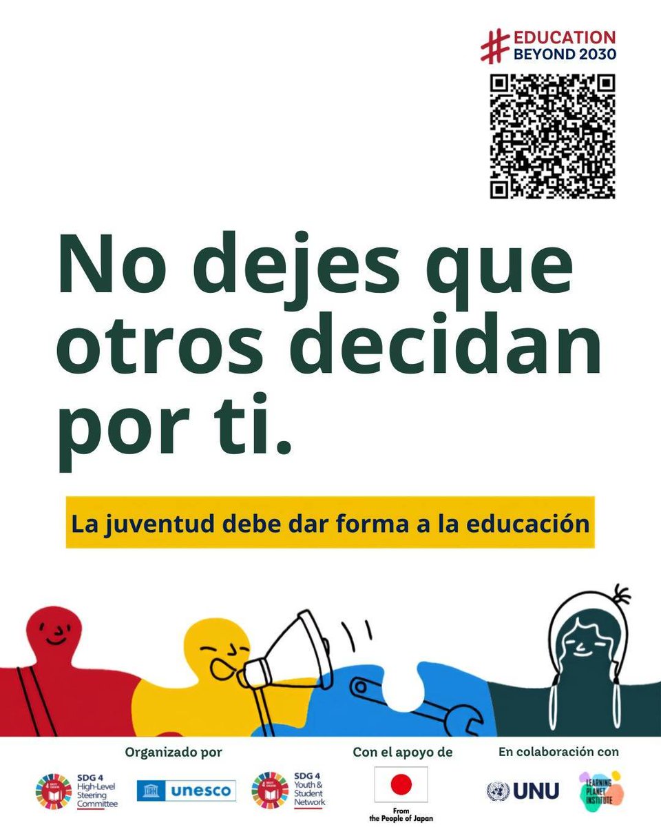 ONUMX's tweet photo. 🤔¿Tienes entre 11 y 30 años?
👉🏿Responde la Encuesta Global de la Juventud para la Educación más allá de 2030.

🤔¿Eres docente de estudiantes en ese rango de edad?
👉🏿Comparte la encuesta @Education2030UN.

Vía @unescomexico https://t.co/UiBSmYMadH
