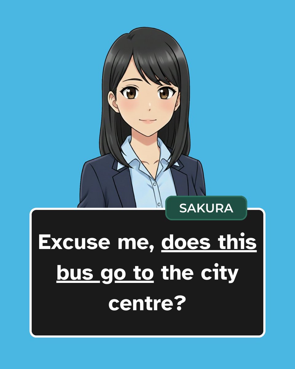 EDTLanguages's tweet photo. Transportation and Commuting - A2

Here is today’s line from this week’s dialogue between Sakura and Leo.

Add it to your practice list for this week.

#EDTLanguages
#TransportationAndCommuting
#PracticeEnglish https://t.co/KwRnB82FFO