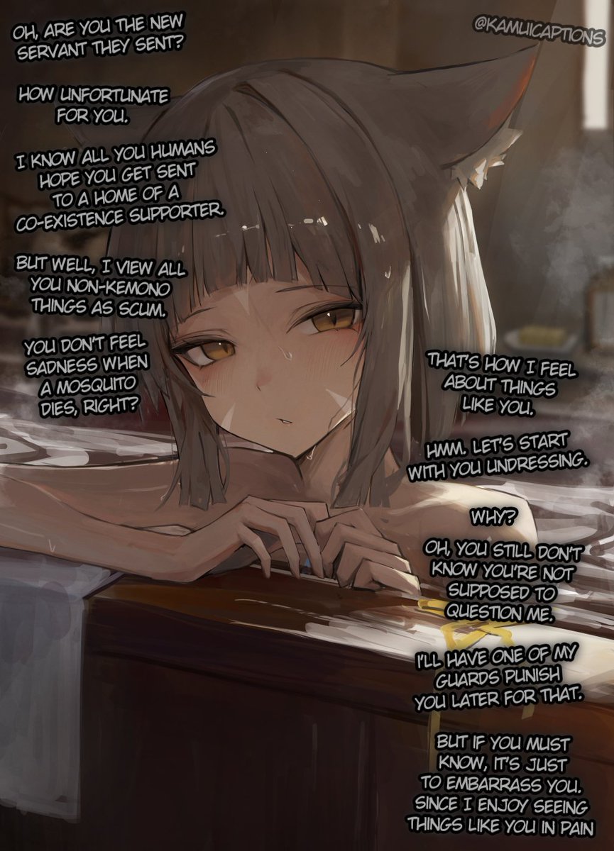 Kamuicaption's tweet photo. what if a hot cat girl wanted to own you and she was also a sadist thatd be neat https://t.co/tRrblXas3o