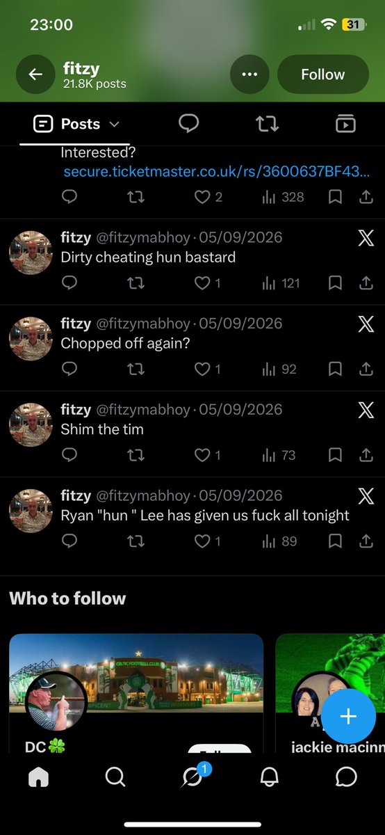 Frxzer84's tweet photo. @fitzymabhoy @GrahamSpiers Geez peace so it’s alright for you to be sectarian get it fucking up yi https://t.co/ullEYqL3Lm