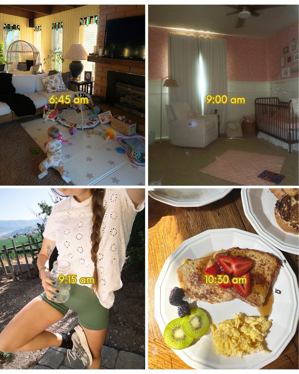 Carlinho2020's tweet photo. My mornings: coffee, tummy time, crawl practice, a quick arm workout, then French toast, fruit, and eggs. Love making fun breakfasts when my husband is home. https://t.co/YYkknBTrpc