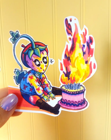 AndesVultur's tweet photo. 🎂✨🎈 #traditionalart #oc #smallartist #artontwitter #artistontwitter #stickers https://t.co/7yGXxEs3R9