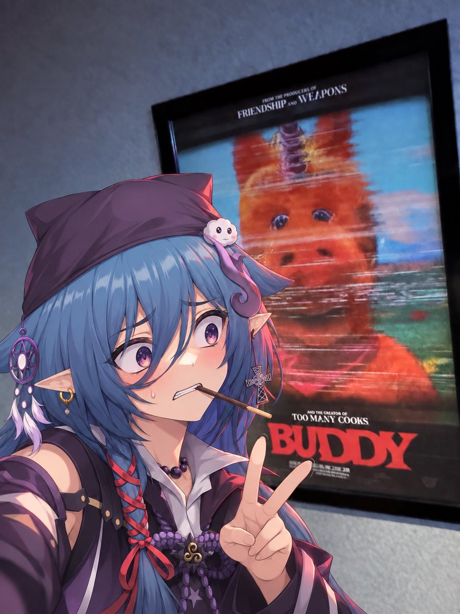 WashiAmano's tweet photo. Casper Kelly’s BUDDY is like a demented Barney episode trapped in a liminal space—and I absolutely loved it!🫣 It’s warm nostalgic sets, talking objects,📬🎒stiff kids’-show performances and catchy rhythms make its collapse into psychological horror so disturbing!!🦄📺
#BuddyMovie #WashiAmanoArt