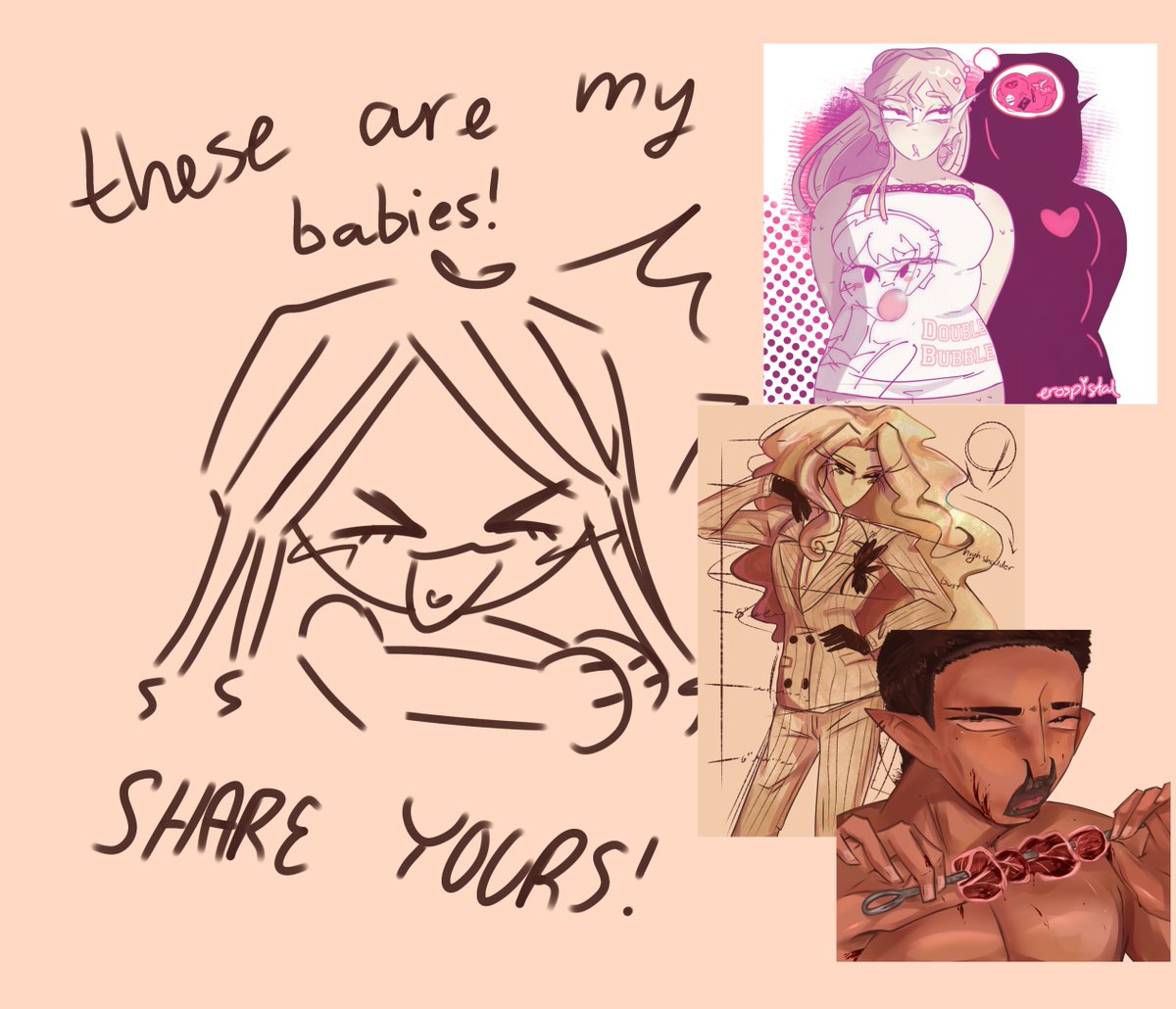 er0spistol's tweet photo. 𓏲𑁘 𓏲੭ ive seen a lot of these, but the comments turn out empty!

SHARE
YOUR
OCS AND ART WITH ME!

id love to see what some possible new #artmoots tend to draw!

#ocs #artshare https://t.co/oevshevf71