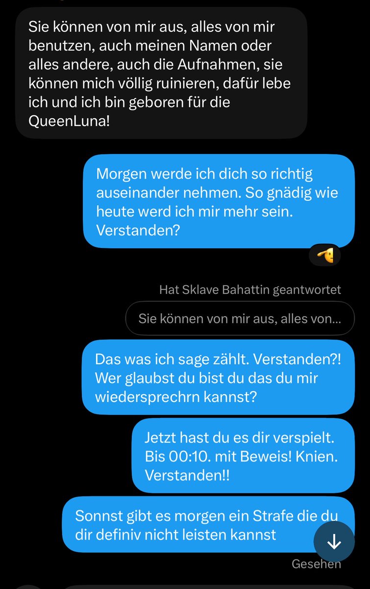 QueenLuna_12's tweet photo. So ein braver Sklave der tut was ich sag. Richtig Erbärmlich. 😂
Na wer von euch ist bereit der nächste zu sein?😏 
Und man sieht ganz genau, mach besser das was ich sage, sonnst wirst du bestraft! 💸 https://t.co/g4QtyoXtfJ