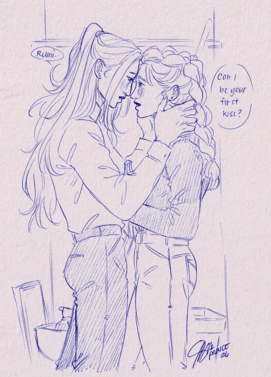 NoxCounterspell's tweet photo. "All Mira could think was: I’m going to make sure this is everything you’ve ever dreamed of."

Since writing "Script of a first kiss" I wanted to get a comm for this particular rumira scene. I couldn't be happier with how @windglasblubird captured the moment. Thank you so much! https://t.co/eJZfNxocQG