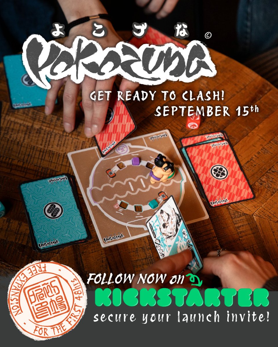 MetamorphG's tweet photo. To celebrate 2000 followers on Kickstarter, we're presenting Yokozuna's Ceremonial Edition, featuring a hand crafted wooden case inspired by traditional Japanese Kiribako boxes.

Yokozuna, our Sumo board game, launches tomorrow at 3PM EST on Kickstarter, at the link in our bio! https://t.co/Gy3cUmO4Qt