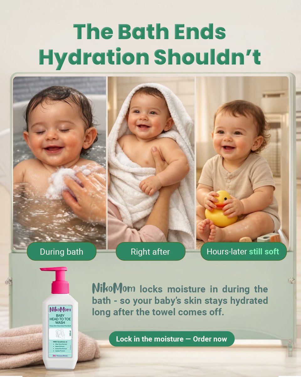 rochamodesto's tweet photo. Keep that post-bath softness all day long. Most baby washes clean but can dry sensitive skin. NikoMom Baby Head to Toe Wash locks in deep hydration during bath time, keeping little ones soft and smiling for hours. Order now. https://t.co/kESZgLsDBE