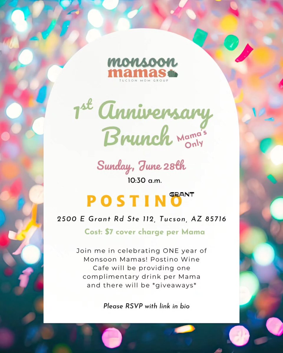 AliciaList's tweet photo. Celebrate one year of Monsoon Mamas with brunch, cake, raffle giveaways, and great company. Mama’s Only event, June 28 at 10:30 a. m. $7 cover charge. One complimentary drink per Mama. https://t.co/HINcPsf7Us