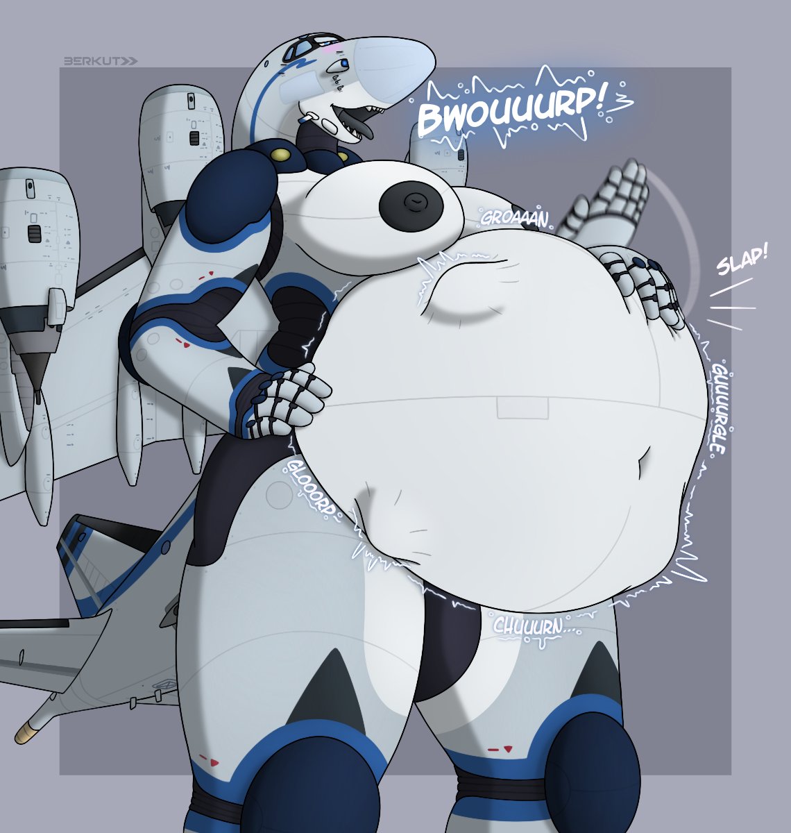 BerkutMakesArt's tweet photo. [CW:Vore]
Charlie Nommies ✈️💙
She loves a nice filling meal~

Also first time doing that "slap" effect in a drawing lol
#voreart #vore #aeromorph #livingmachine #living_machine https://t.co/HMMctXfiSN