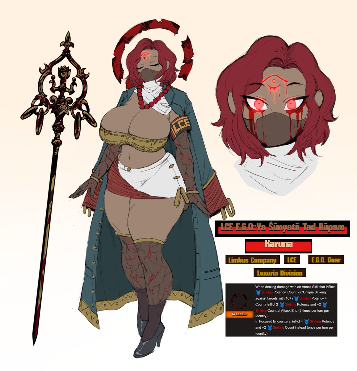 DravisDraws's tweet photo. character design for a friend, she's an LCE senior researcher (and a slut that wants to drain the karma straight out of your cock) https://t.co/rzBh1qhvZH