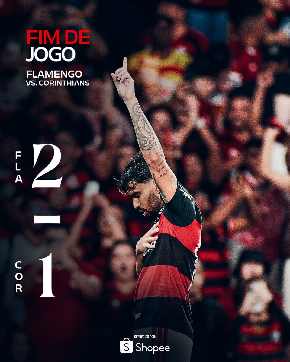 Flamengo's tweet photo. FFFFFIIIIIIIIIIMMMMMMMM DE JOGOOOO!!!

MENGÃO VENCE CORINTHIANS E EMBALA A QUINTA VITÓRIA SEGUIDA! MAIS TRÊS PONTOS NO BRASILEIRO COM CASA CHEIA! 

VAAAAAAAAAAAAAAAAAMOS, FLAMENGOOOOOOOOOOOOOOOO!!!

#FIMDEJOGO https://t.co/CPmJAes8Tu