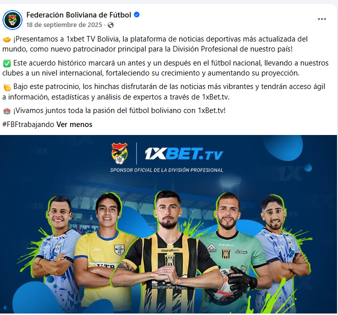mktdepobo's tweet photo. NO SOMOS TONTOS
Nadie está diciendo que un sponsor de apuestas pruebe un amaño. No hay pruebas y punto. Pero tampoco nos vendan que #1XBETTV es simplemente “un portal deportivo” y esperen que nadie haga preguntas.

No hay pruebas. Pero desde 2023 escuchamos denuncias, investigaciones, integridad y comunicados… ¿y las conclusiones claras?
Mientras no haya respuestas, la sospecha queda, el hincha se aleja y el producto pierde credibilidad.

Investiguen mil veces. Pero si nunca hay un cierre convincente, no nos pidan que creamos porque sí.

#marketingdeportivo #futbolboliviano