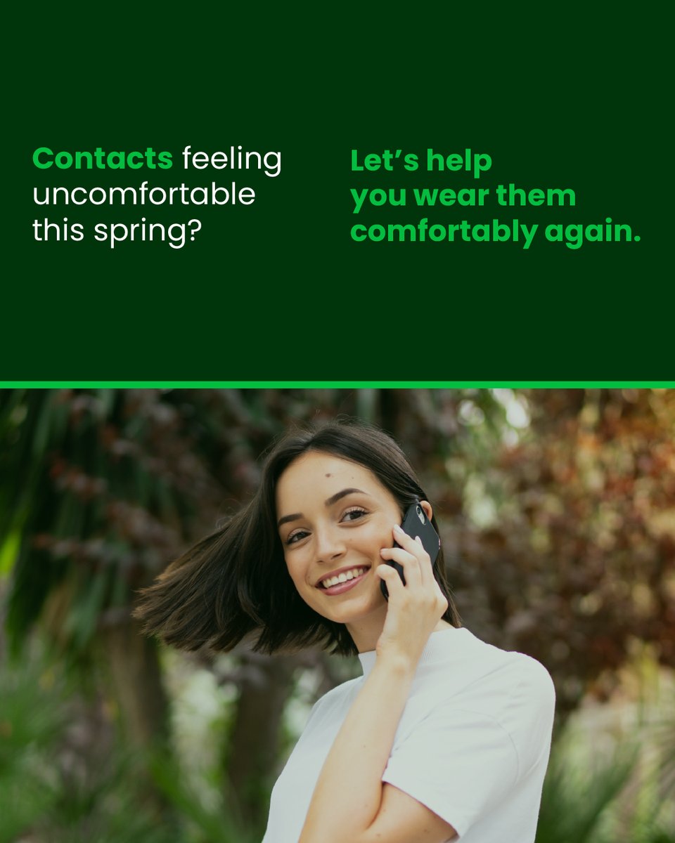 Rhuana_Freitas's tweet photo. Are your contact lenses less comfortable this spring? Allergies and dry eye may affect lens comfort. Frost Eye Care can evaluate your tear film and lens fit to help restore comfort. Schedule your visit today. https://t.co/aPYa0LWdVX