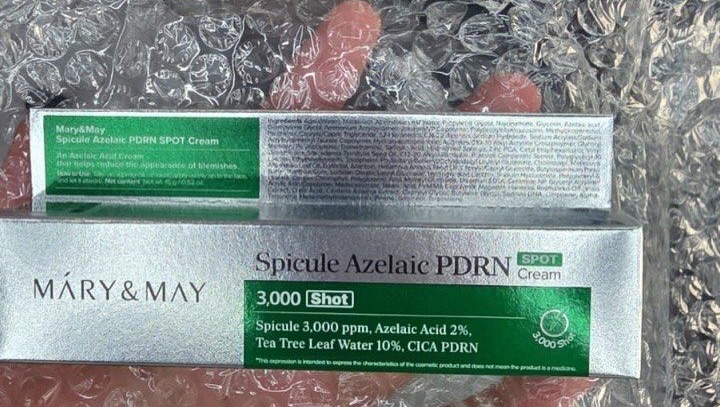 aixakpa's tweet photo. So excited to be selected for the Mary&amp;May YES! Campaign this August. I can’t wait to try the Spicule Azelaic PDRN Spot Cream with Spicule 3, 000 ppm, Azelaic Acid 2%, Tea Tree Leaf Water 10%, and CICA PDRN. Thank you, Mary&amp;May! https://t.co/X0SxJmgkBw