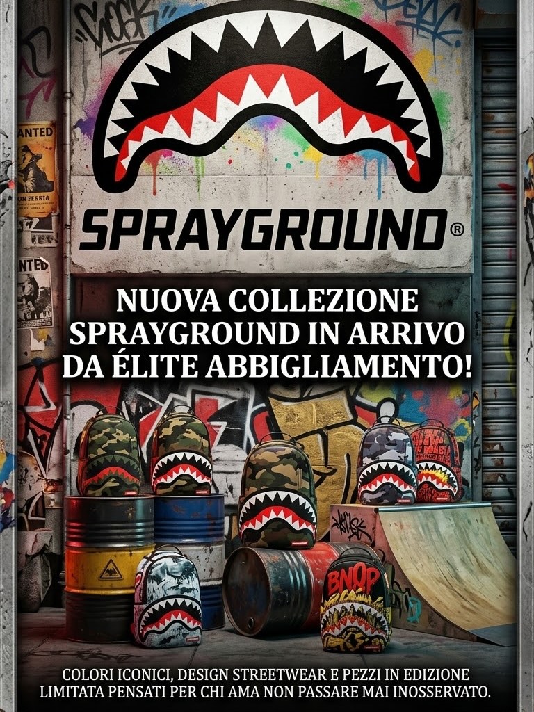 Bibup124's tweet photo. In arrivo in store: il conto alla rovescia è iniziato! Lo stile inconfondibile di Sprayground sta per conquistare i nostri scaffali. Preparatevi a scegliere il vostro zaino preferito prima che finisca! https://t.co/g0bZLdJhhA