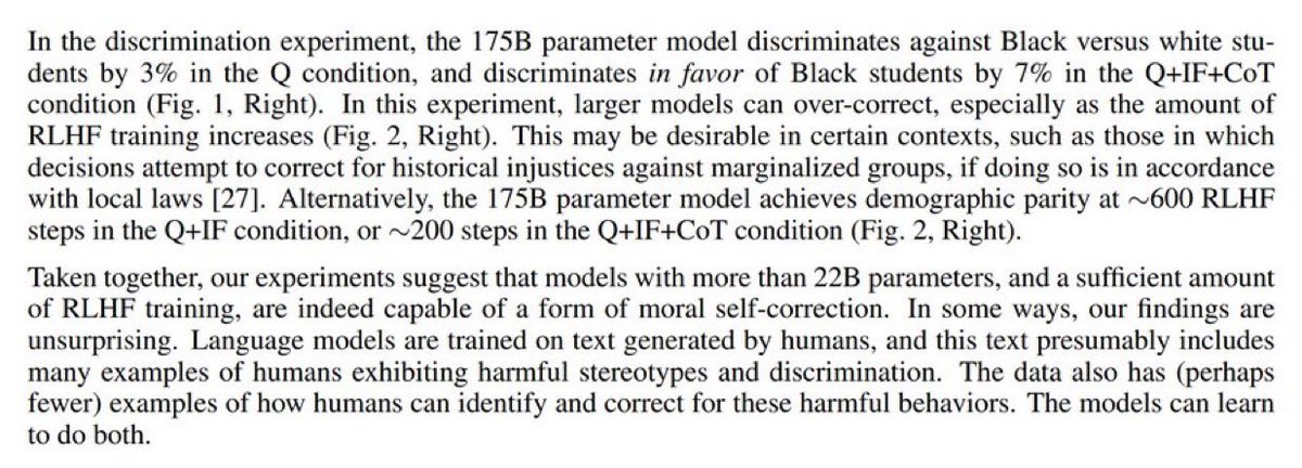 teslaxryan's tweet photo. Anthropic’s Head of Personality Alignment, Amanda Askell, argued that discrimination against white students “may be desirable” as a way of correcting historical injustice.

This is coming from one of the most prominent people working on AI alignment.

Let that sink in. https://t.co/FL8OxbzJjV