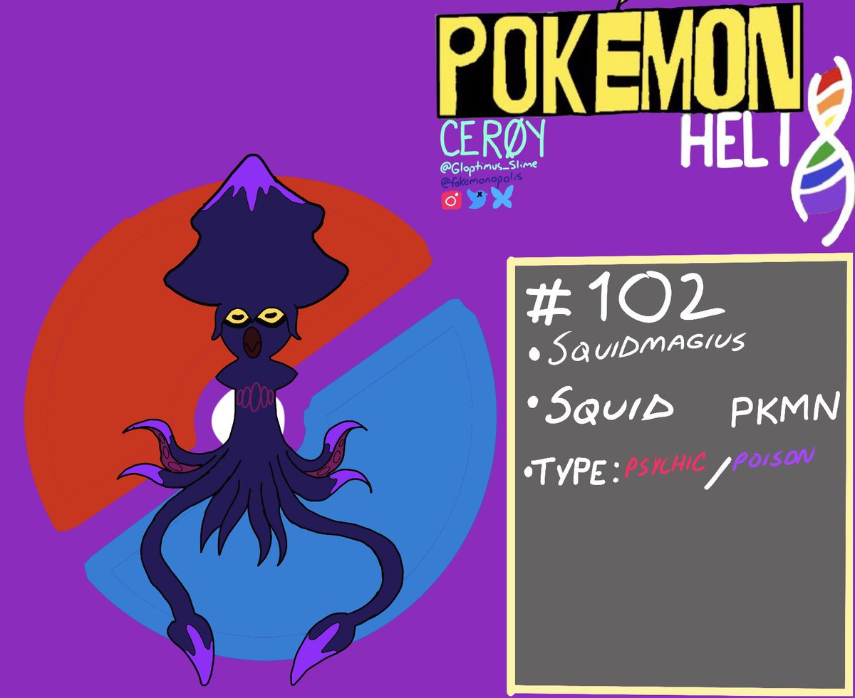 fakemonopolis's tweet photo. Introducing Squidreavus and Squidmagius

Cephalopod convergents of misdreavus and mismagius 

#pokemon #fakemon #cephalopods #squid #octopus https://t.co/zc45jxBivc