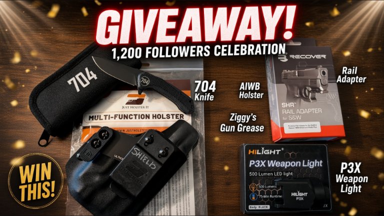 2AGawlinks's tweet photo. 1,200 FOLLOWERS GIVEAWAY!
Win this Shield/Shield Plus kit:
•JustHolsterIt AIWB holster
•HiLight P3X weapon light
•Recover rail adapter
•704 knife
@ZiggysGlizzy Gun Grease
To enter:
Like
Follow
Comment
Repost
Winner in 7 days. 18+, Continental US only. Good luck!
#Giveaway #2A https://t.co/f0Gqq6T449