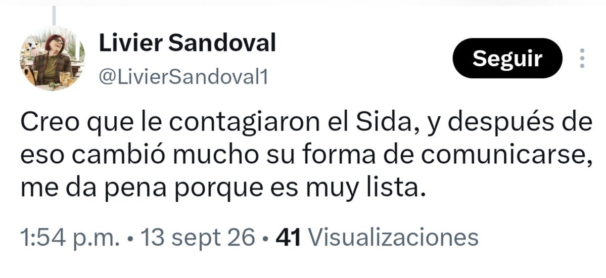 RLaconica's tweet photo. Si es cierto o no es lo de menos, demeritar a una persona por vivir con VIH es ruin y miserable... Esta persona es ignorante ya que después de 40 años no se ha enterado que el SIDA no es una enfermedad, es un síndrome y lo que se transmite y no se "contagia" es el VIH... Pero lo peor es decir estás patrañas para defender a un acosador como Pedro Salmerón... @LivierSandoval1 es esta mujer... Vaya, que despliegue de tremenda ignorancia en muchos aspectos...