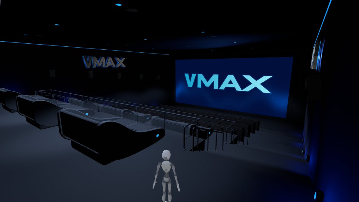 ___7mii's tweet photo. VRの中に、自分たちだけの映画館を。 
🎬 VMAX CINEMA 販売開始 
 3つの独立したシアターを備えた、本格VRChatシネマワールド。

各館で別々の映像を同時上映可能。 
音響も完全分離されており、館外に出るとその館の音は聞こえません。 
高級シネマシート、プレミアムベッド席、映画館らしいリバーブ音響、間接照明など、空間・音響・質感までこだわって制作しました。