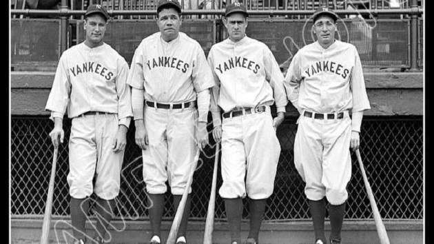 baseballinpix's tweet photo. Murderer’s Row, 1927. The team batted .307, slugged .489, scored 975 runs, and outscored their opponents by 376 runs as they won 110 games and the World Series. https://t.co/ltP84O86oT