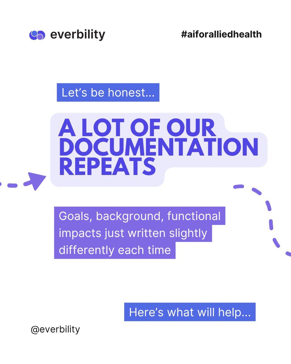 everbility's tweet photo. Tired of writing the same reports over and over?

You’re not imagining it
A lot of your documentation does repeat

That’s where templates change everything

Then layer AI on top with Everbility https://t.co/gp02pJvGb8