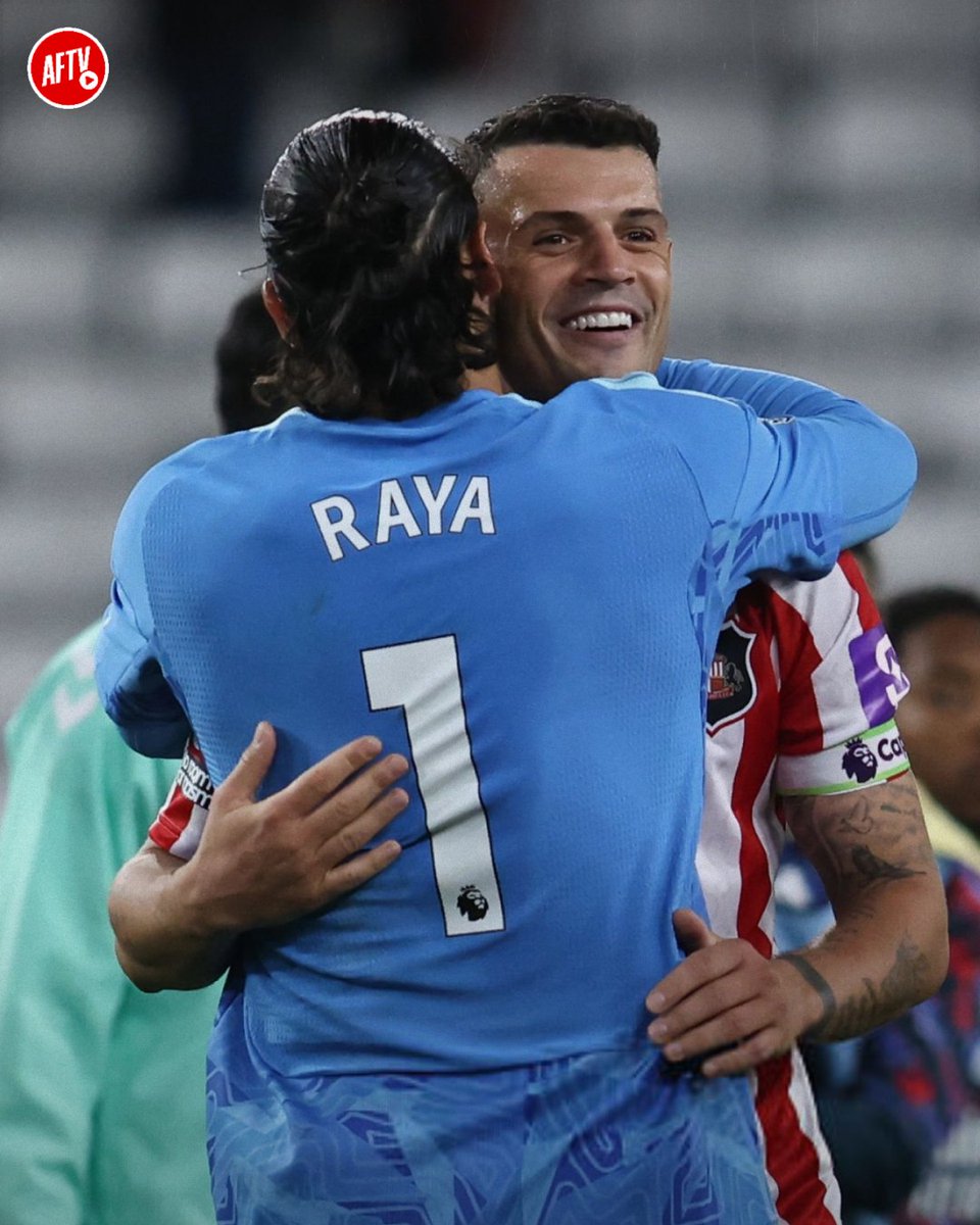 AFTVMedia's tweet photo. Always great to see you (after the game), Granit! 😅

We will never forget that you rejected Chelsea! Love that! 🫶 https://t.co/TrJQcW4R5r
