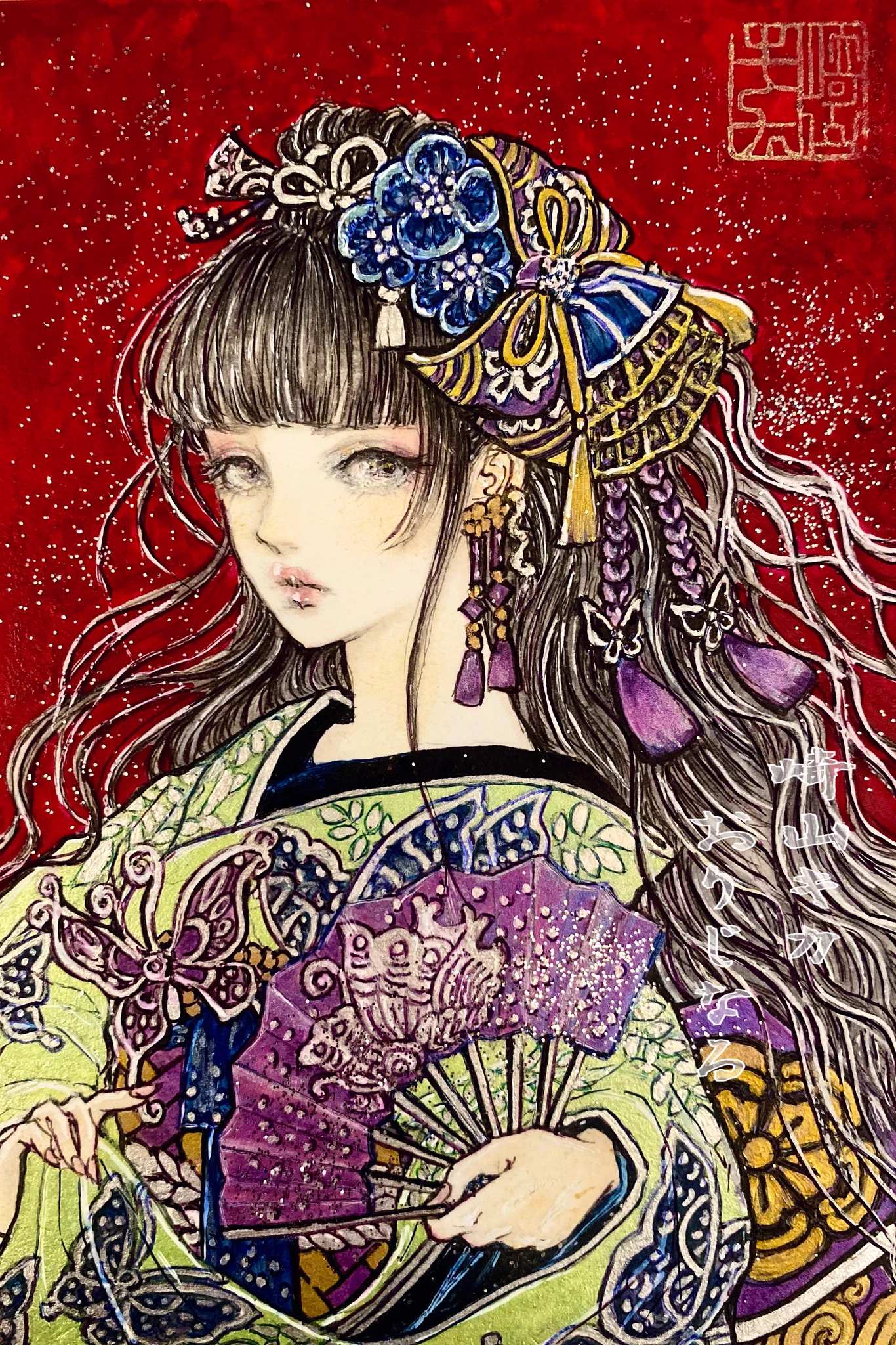 [専用]崎山キカ オリジナルイラスト・アナログイラスト・手描き・原画・顔彩 崎山キカ(漫画制作中につき展示会等はお休みいたします) on X: 