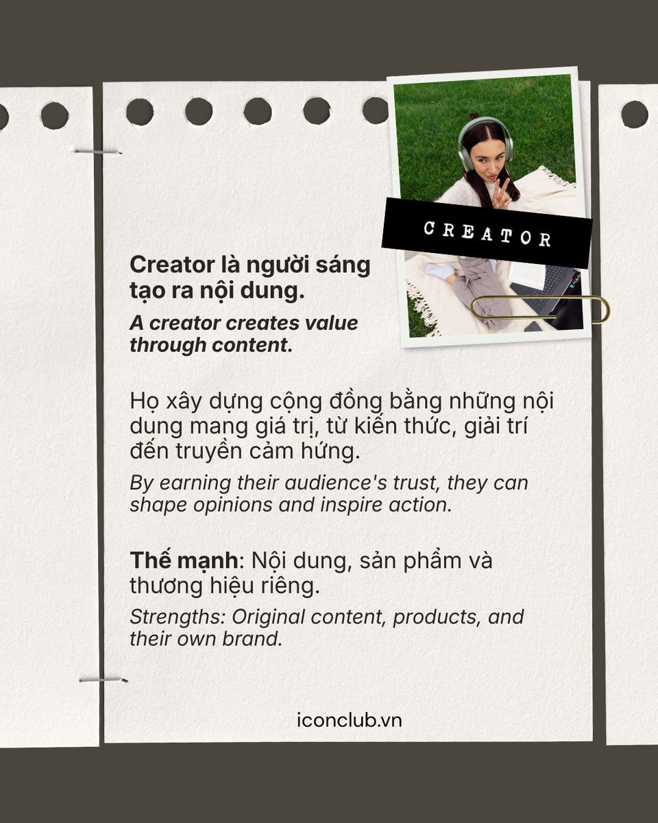 _samuelarthur's tweet photo. Personal Brand, Creator và Influencer không giống nhau. Mỗi khái niệm có vai trò, cách tạo giá trị và mục tiêu riêng. Hiểu đúng sẽ giúp bạn tập trung xây dựng giá trị thay vì chạy theo danh xưng. Bạn đang hướng đến điều gì? https://t.co/he7JEnBTbs
