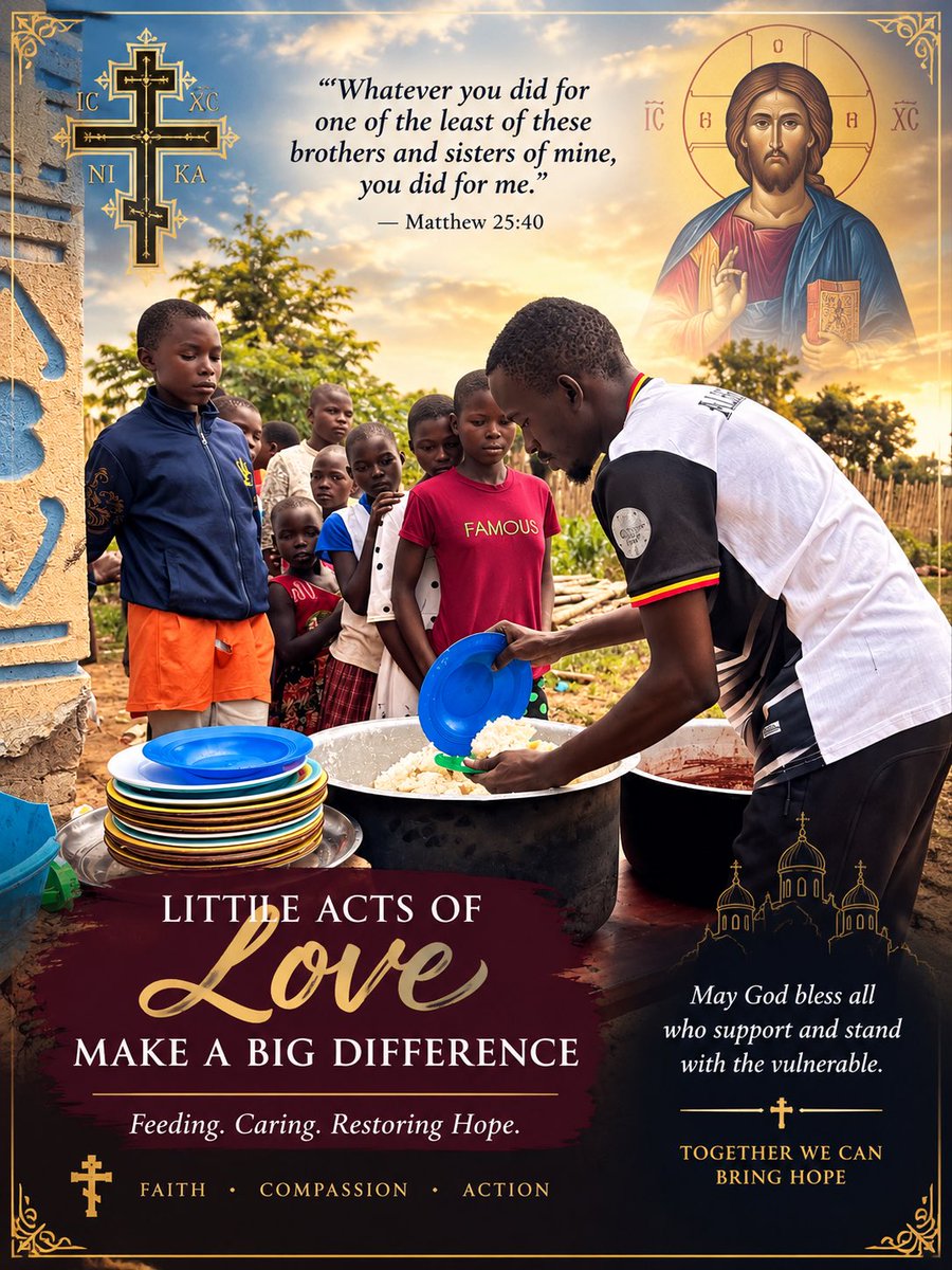 st_nicholas_ug's tweet photo. Faith is not only spoken in prayer; it is lived through love and compassion. ☦️ Today, we shared a meal with children, remembering the words of Christ: ‘Whatever you did for one of the least of these, you did for Me.’ May God bless every hand to make i ☦️❤️https://t.co/Mncd3RW7fa https://t.co/nyDb0N7Qpb