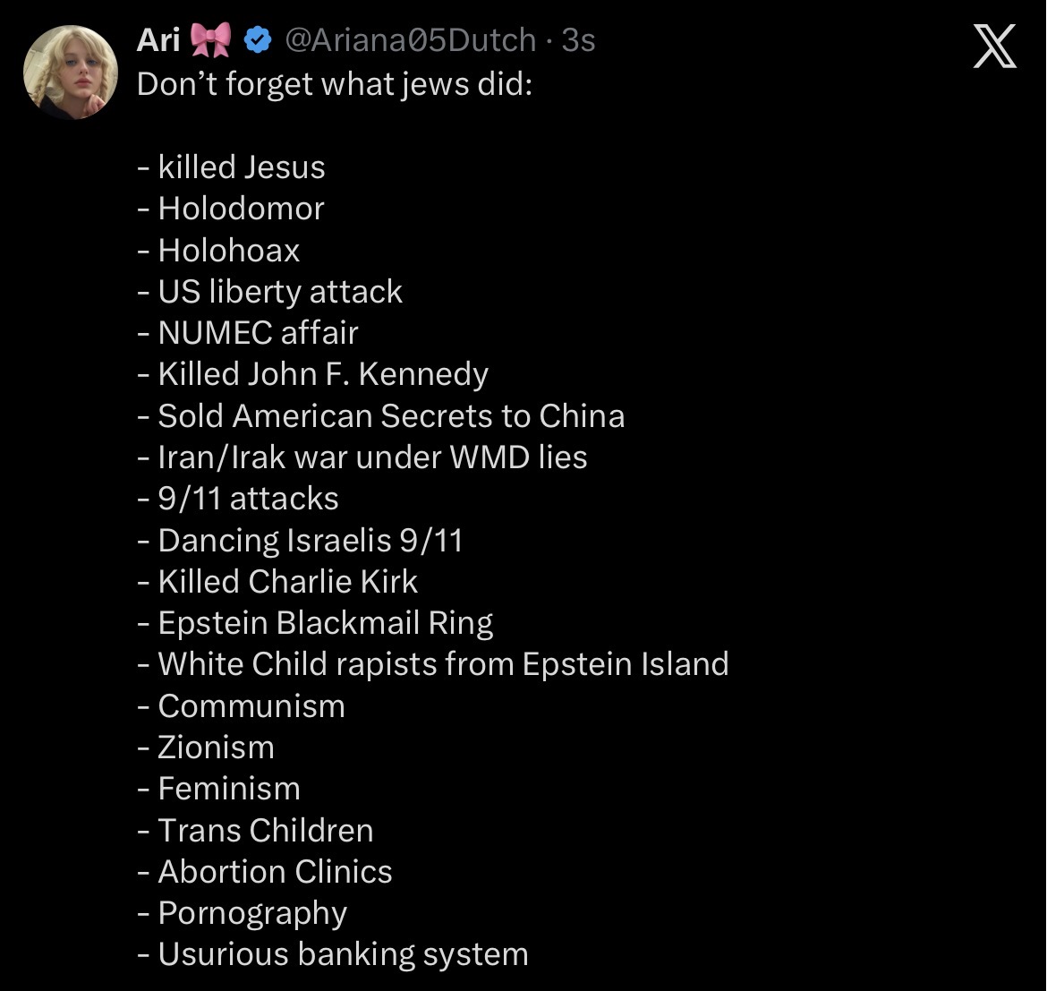 AriCloggie's tweet photo. Never forget and never forgive what Synagogue of Satan did https://t.co/aIKasljS6E