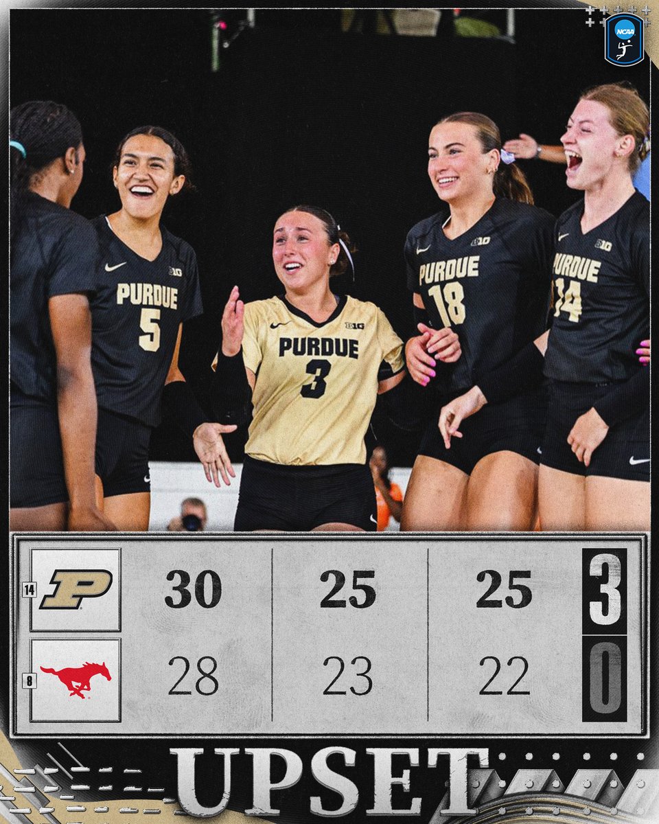 NCAAVolleyball's tweet photo. TOP 🔟 TAKEDOWN FOR THE BOILERMAKERS 🧹🔥

No. 14 @PurdueVB sweeps No. 8 SMU in three sets at the Paradise Invitational.

#NCAAWVB https://t.co/q319TsFCfC