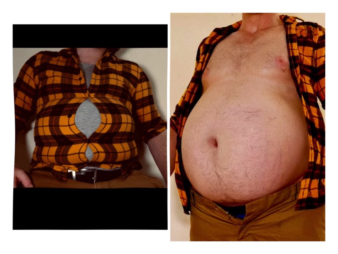 exjockroommate's tweet photo. 60 pounds bigger between these photos…and all the buttons are popped…🤯 

https://t.co/VfCwVfFNnk

#gainer #mygrowingroommate #myexjockroommate https://t.co/utoAzvG4Oy