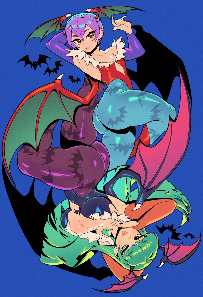 _Shybred_'s tweet photo. morrigan and lilith https://t.co/RLlyRoHJEX