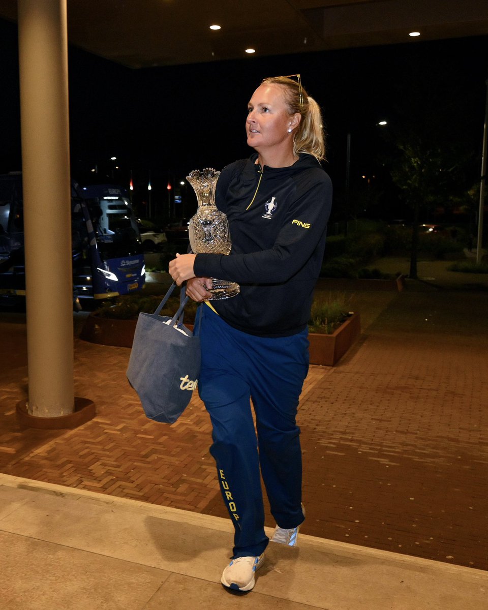 SolheimCupEuro's tweet photo. The Cup is officially home 💙

#TeamEurope | #SolheimCup https://t.co/88QSqoep6G