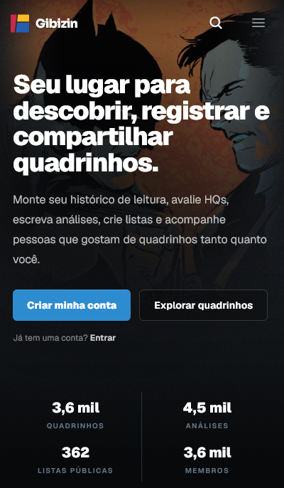gibizinhq's tweet photo. 🚨 O GIBIZIN SAIU DO BETA!

O site ganhou uma identidade praticamente nova e uma das maiores atualizações desde que foi criado.

Mais escuro, editorial, social e com os quadrinhos no centro de tudo.

🧵 Vem ver o que mudou: https://t.co/FxCrQJcQVF