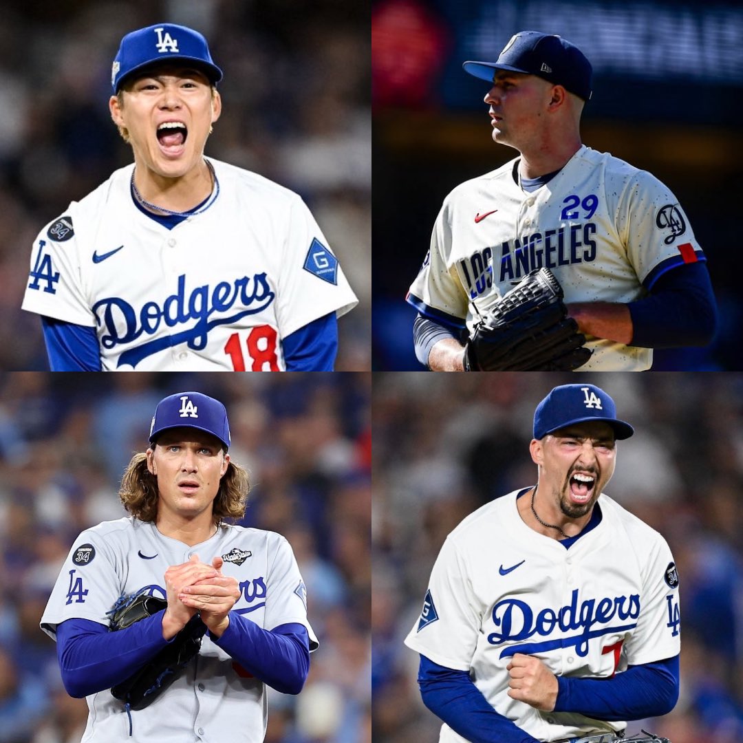 SleeperDodgers's tweet photo. If this rotation clicks at the right time, the rest of the league is COOKED. 🔥 https://t.co/KFrsX2SkPW