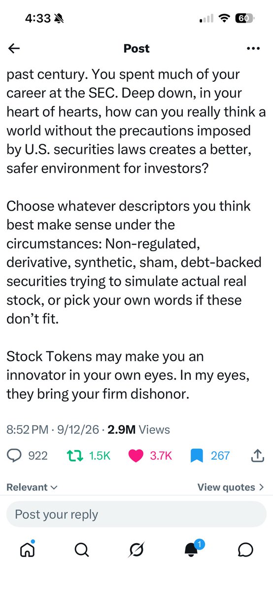 rocketspv's tweet photo. 2.1M views on Adam Aron’s first Robinhood token post on September 3.

2.9M on his post yesterday - in roughly a day.

The Robinhood Stock Token story isn’t fading. It’s spreading.

The more people look at what Robinhood is actually offering, the more people are realizing just how shady this practice really is. 👀