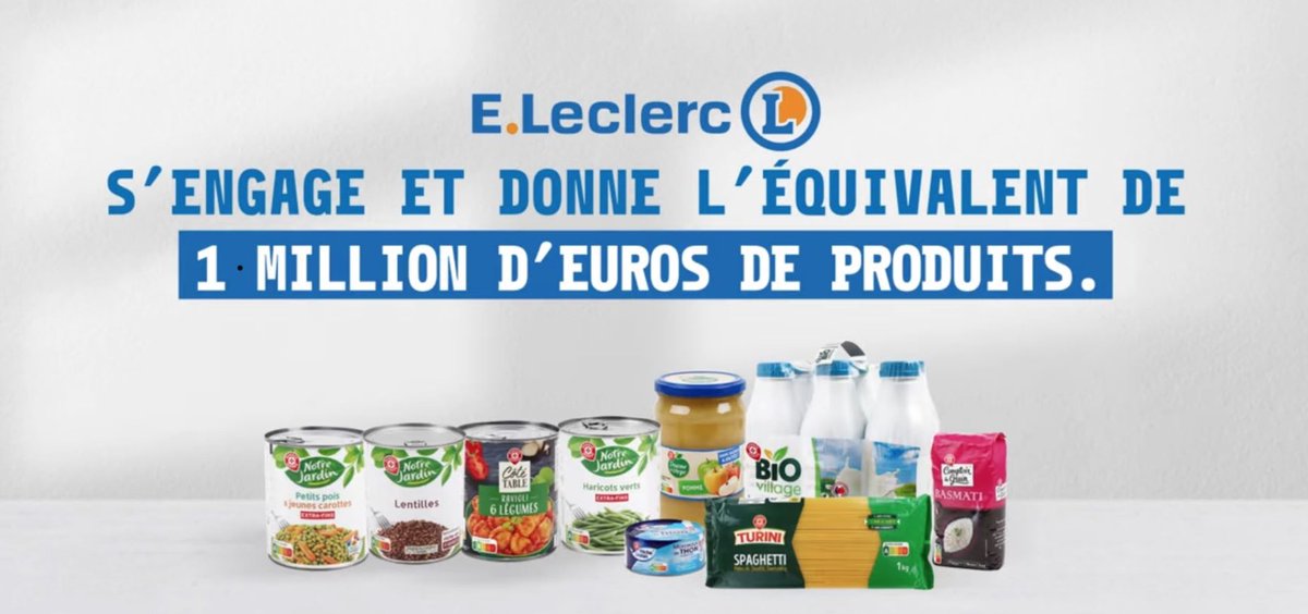 Leclerc_MEL's tweet photo. Pouvoir d'achat, précarité des étudiants : @Leclerc fait un don d'un million d'euros de produits alimentaires et d’hygiène aux Banques Alimentaires.

La précarité alimentaire chez les jeunes et les étudiants atteint un niveau critique. Deux étudiants sur trois déclarent avoir déjà sauté un repas par manque d’argent. Un chiffre alarmant, corroboré par les Banques Alimentaires, qui ont vu le nombre de jeunes accueillis augmenter de 28 % en dix ans.

Cette aide substantielle d'un million d'euros vient compléter le soutien que l’enseigne apporte tout au long de l’année au premier réseau d’aide alimentaire français.

Le don se compose de 750 palettes de produits, majoritairement issus de la Marque Repère. La sélection inclut des denrées du quotidien au profil nutritionnel étudié (pâtes, riz, lentilles, légumes, lait, thon, plats préparés), dont certaines références bio, mais aussi des produits d’hygiène essentiels comme les protections hygiéniques.

Partenaire historique des Banques Alimentaires depuis plus de vingt ans, https://t.co/WiXPmyQIzU est, depuis 2020 et le Covid, le premier contributeur de la grande distribution au réseau, notamment grâce aux collectes organisées localement et nationalement. Un engagement dans notre ADN et dans notre mission sociale.