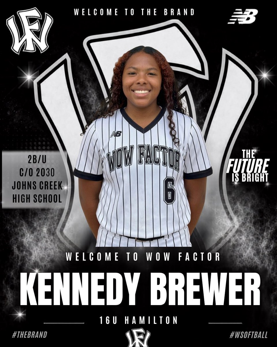 WowFactor16u's tweet photo. Welcome to #TheBrand Kennedy Brewer!

We are excited to welcome you to the Wow Factor 16u Hamilton team. 🩶🖤

The future is bright for this young lady!  

We are excited to watch you command the field this Fall! 🥎

#WFSoftball #WowFactor #16uHamilton #NewBalance #utilityplayer https://t.co/Dup79pARta
